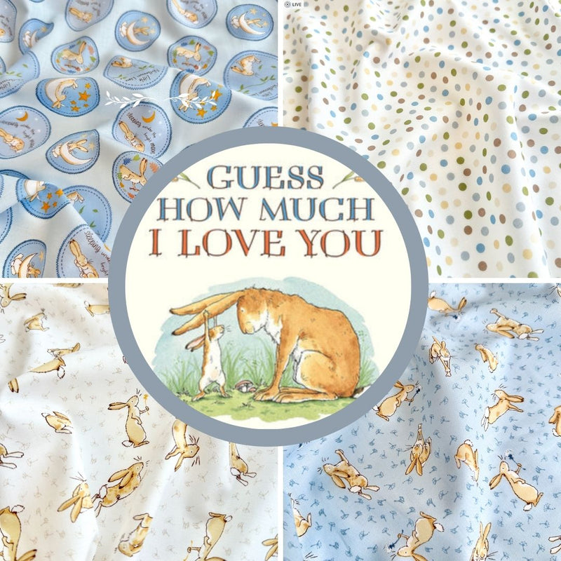 Guess How Much I Love You 4 piece FQ Bundle Premium 100% Cotton Fabric