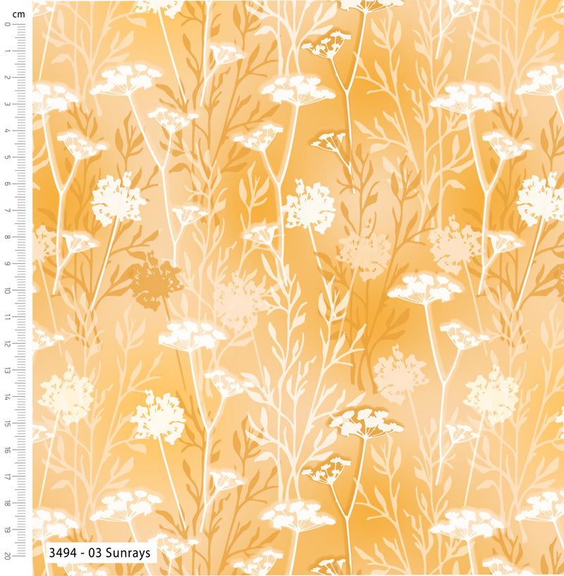 Floral Impressions "Sunrays" 100% Cotton fabric  Per 1/2 Metre 112cm wide (Copy)