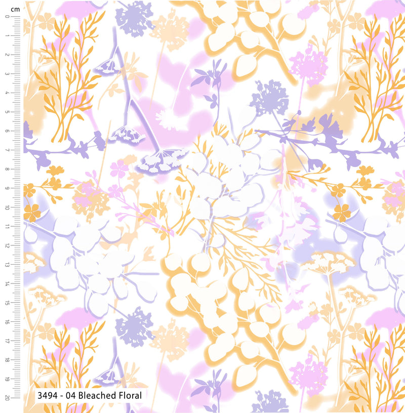 Floral Impressions "Bleached Floral" 100% Cotton fabric  Per 1/2 Metre 112cm wide