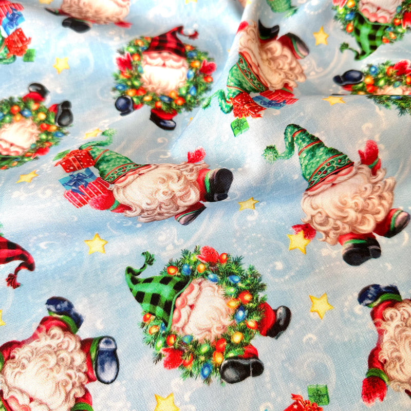 Christmas Gnomes 100% Premium Cotton by Timeless Treasures Per 1/2 Metre