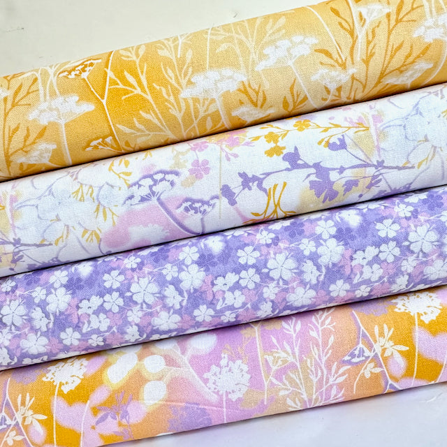 Floral Impressions 4 piece fat quarter bundle, 100% cotton fabric