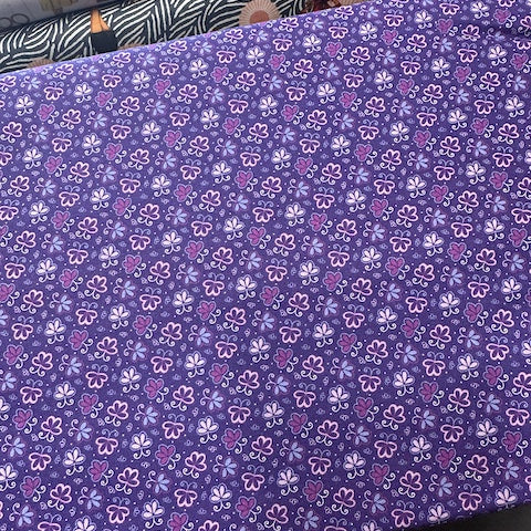 Midnight meadow purple mini floral 100% Cotton Fabric - Sold Per Half Metre