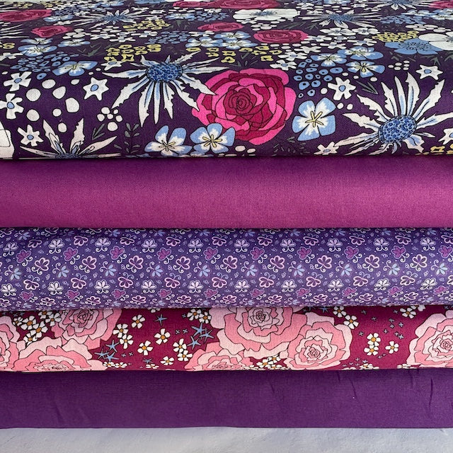 Midnight Meadow 5 piece floral fat quarter bundle