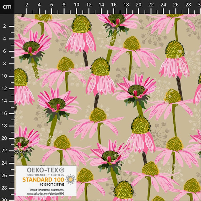 Flowers On My Mind large floral 100% Premium Cotton fabric Per 1/2 Metre