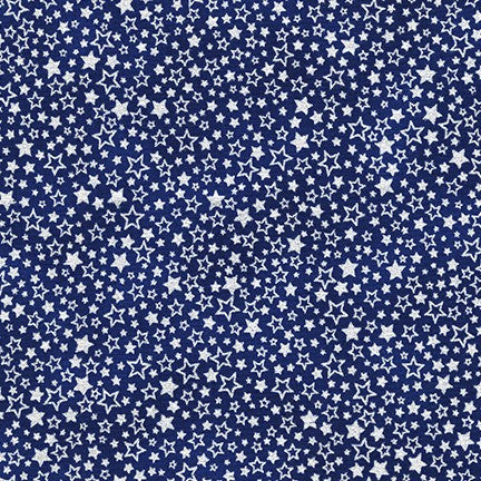 Christmas Holiday Charms blue & Silver Mini Stars 100% Premium Cotton fabric by Robert Kaufman - sold per 1/2 metre