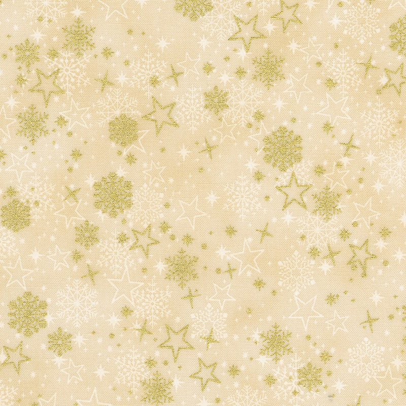 Christmas Traditional Trimmings stars (CREAM) by Robert Kaufman - 100% Premium Cotton Fabric, per 1/2 M