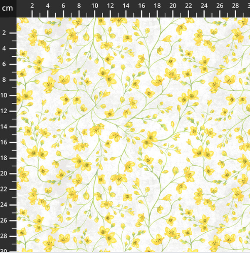 Tiny Flowers - Tulip Fields - 100% Premium Cotton Fabric - Sold Per Half Metre