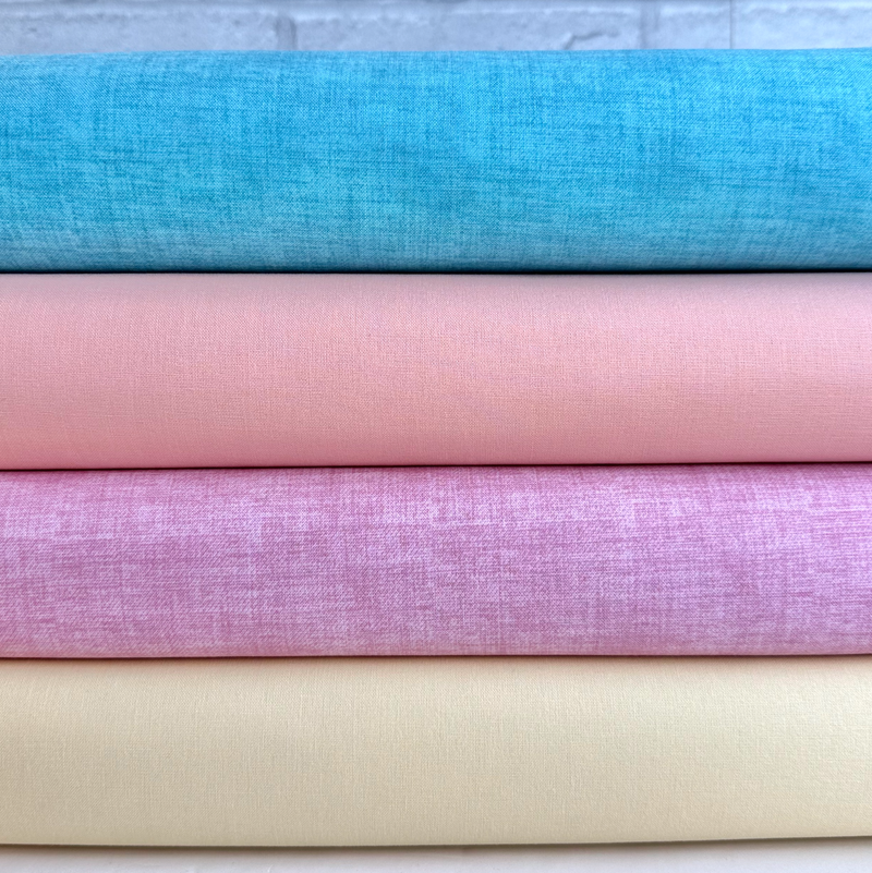 Pastel Spring Themed 4 piece Fat Quarter Bundle  100% Cotton Fabric