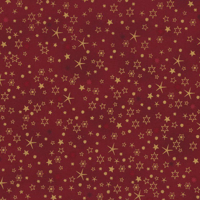 We Love Christmas Red Stars 100% Premium Cotton Fabric 112cm Wide, Sold per 1/2 Metre