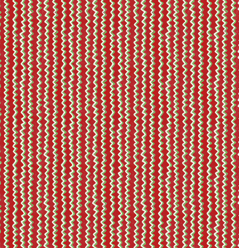 A Very Terri Christmas - Green & Red Chevron 100% Premium Cotton Fabric Sold Per 1/2 Metre