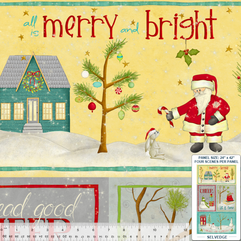 A Very Terri Christmas - Fabric Panel 100% Premium Cotton Fabric Sold Per Panel