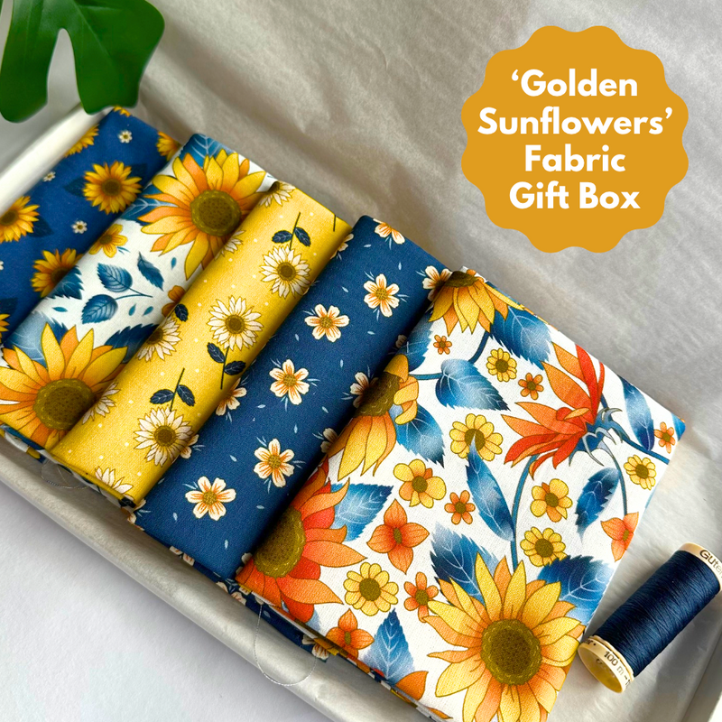 Golden Sunflowers 5 Piece Bundle Plus Thread Letterbox Gift Box