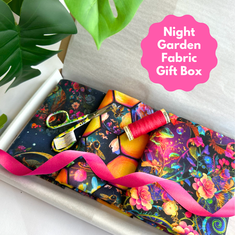 Night Garden 3 Piece FQ Bundle Plus Thread, Scissors & FREE Ribbon Treat Box