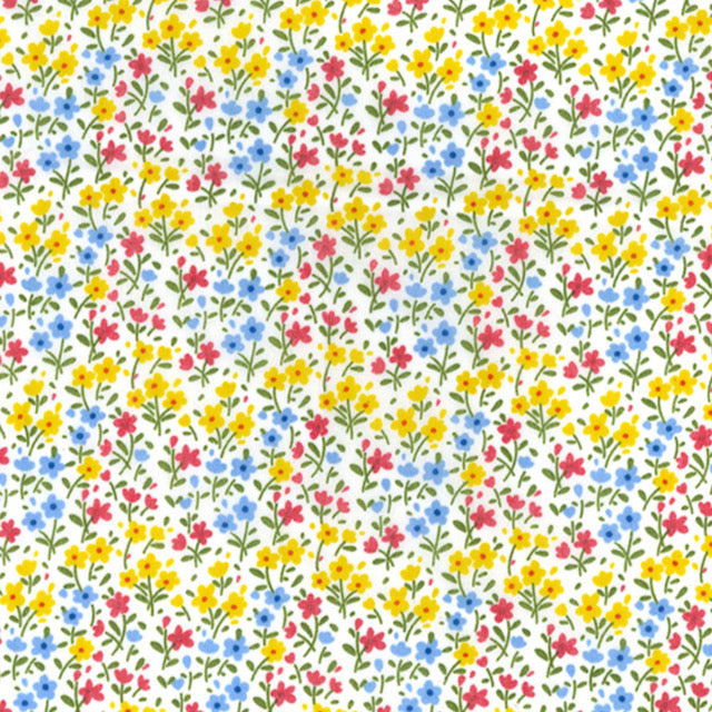 Summer Floral Polycotton fabric per 1/2metre 112cm wide