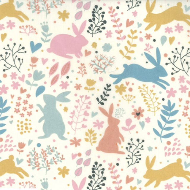 Easter Rabbits Polycotton fabric, sold per 1/2 metre, 112cm wide