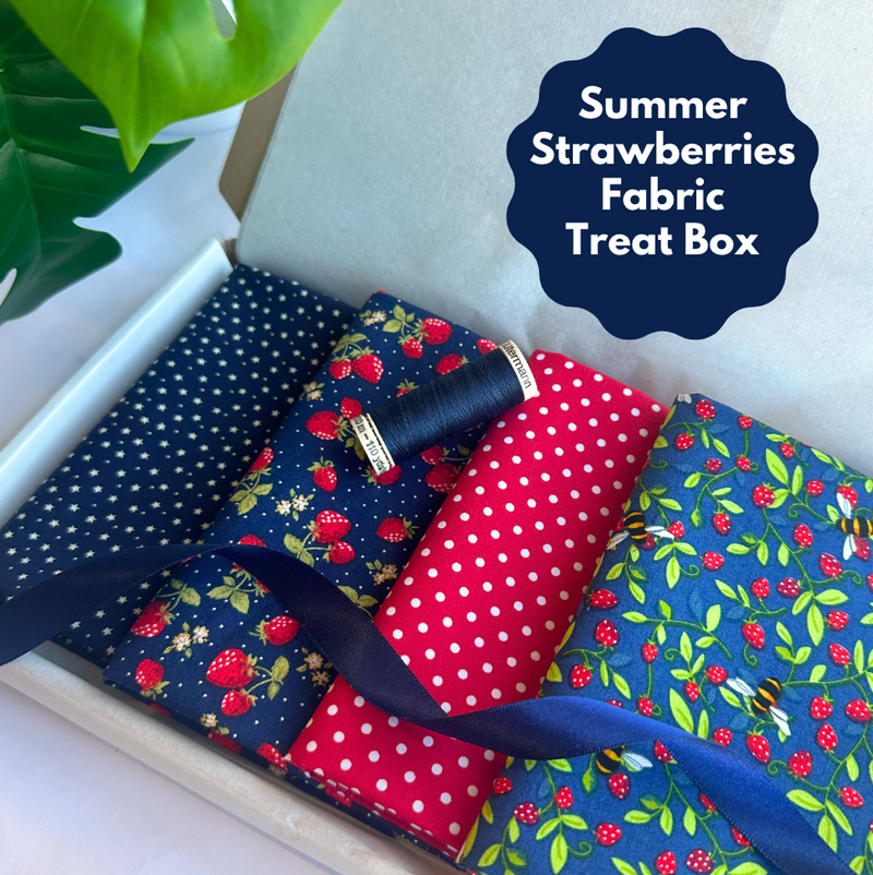 Summer Strawberries 4 Piece FQ Bundle Plus Thread Treat Box