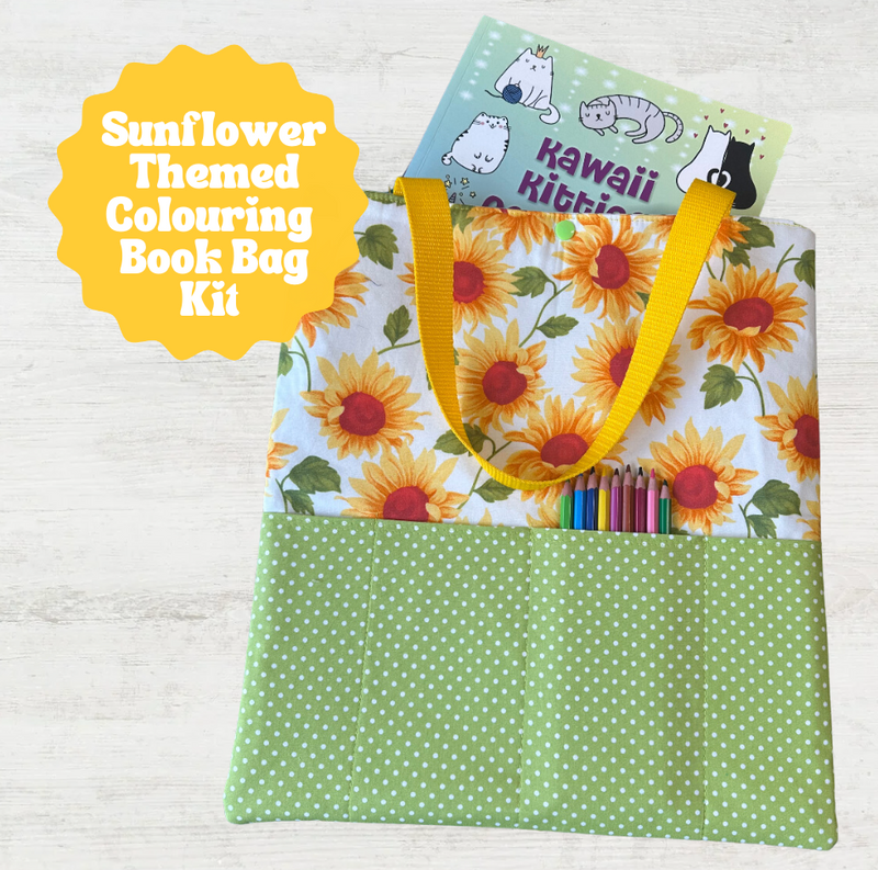 Sunflower Fabric Kit To Make Chloe's Colouring Book Bag