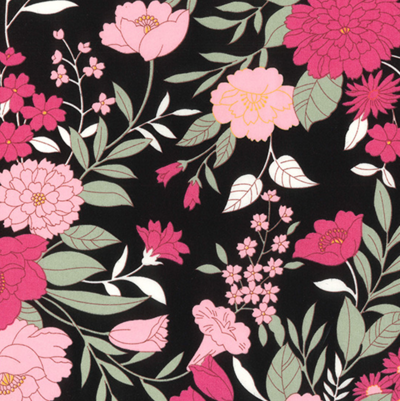 Lucy Pink Bold Floral 100% Cotton Poplin Sold Per 1/2 Metre 112cm Wide