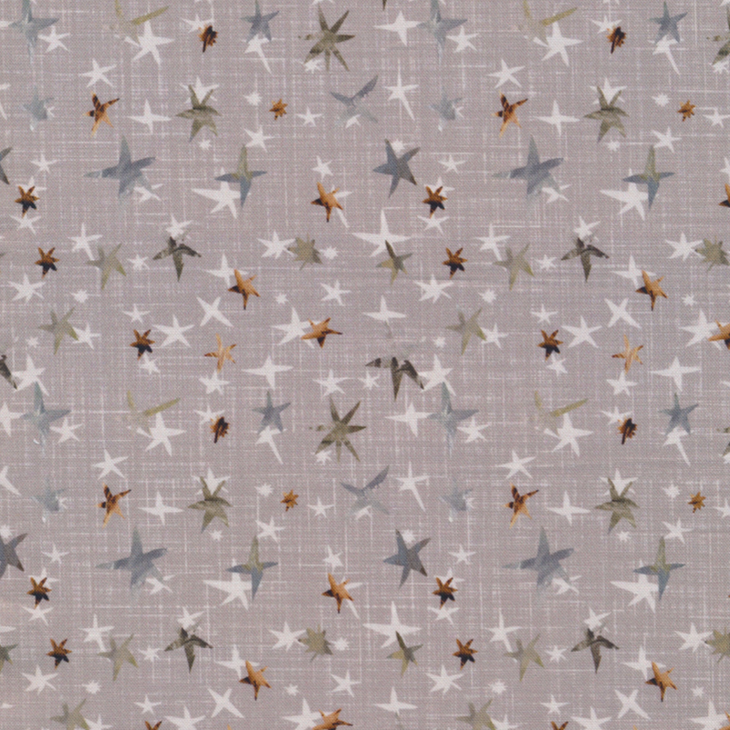 Winter Dreams Grey Stars 100% Premium Cotton Fabric Sold Per Half Metre