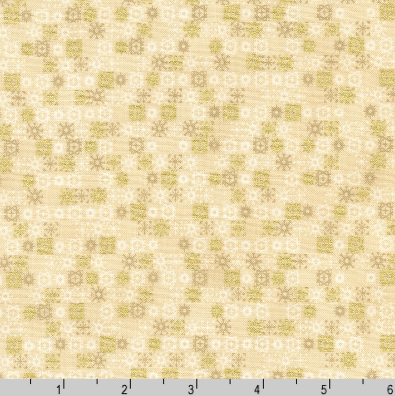 Christmas Traditional Trimmings Cream Tiny Snowflakes by Robert Kaufman - 100% Premium Cotton Fabric, per 1/2 M