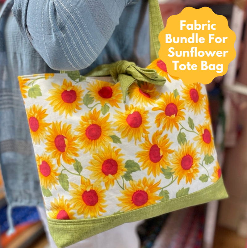 Fabric Bundle, Plus Interfacing to make our Sunflower Tote Bag