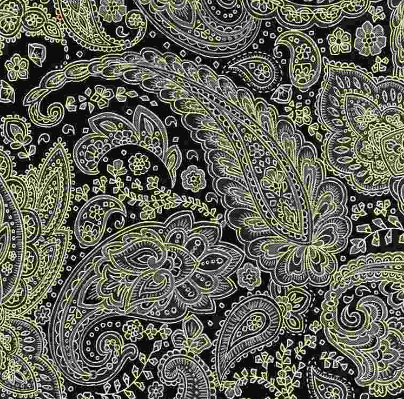 Metallic Paisley 100% Premium Cotton by Timeless Treasures Per 1/2 Metre