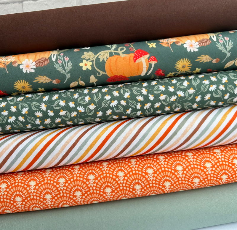 6 Piece Autumn Harvest Fat Quarter Bundle 100% Cotton Fabric