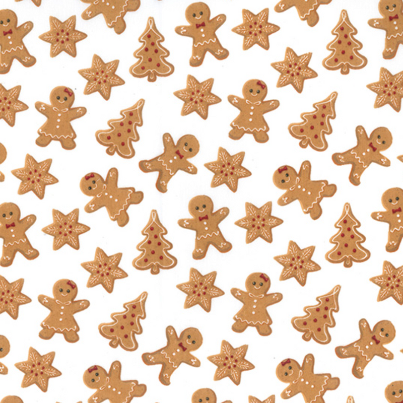 Gingerbread Biscuits Christmas Poly-Cotton Fabric 112cm wide sold by the half metre