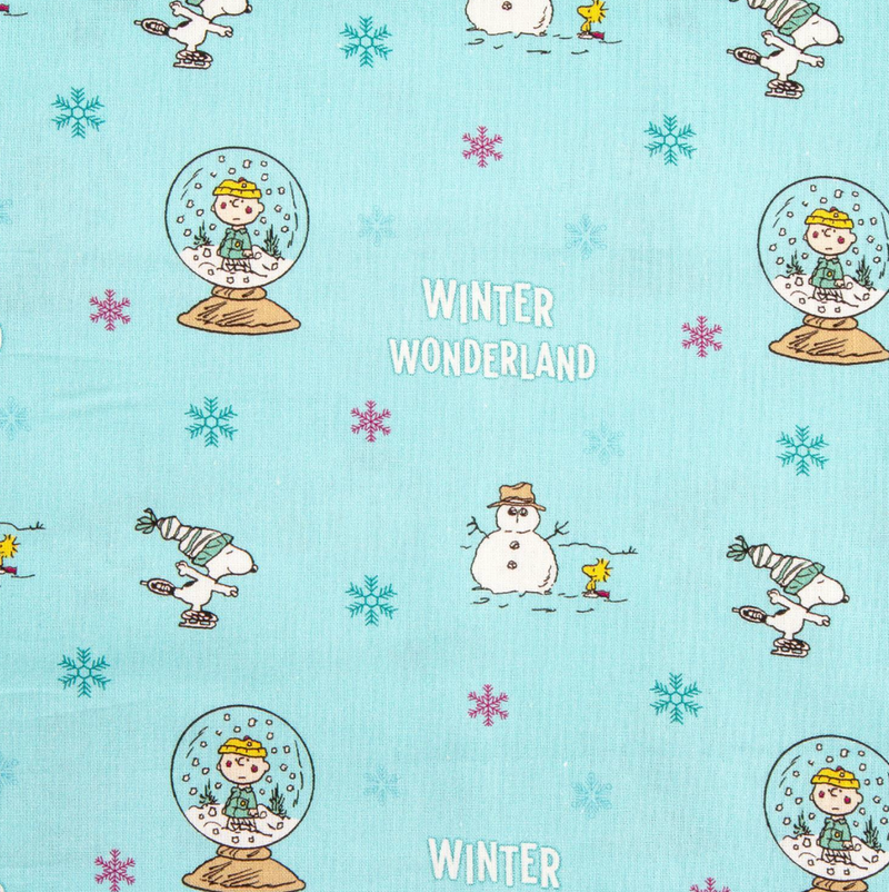 Snoopy Winter Wonderland  Christmas 100% Cotton fabric, sold per half metre, 112cm wide