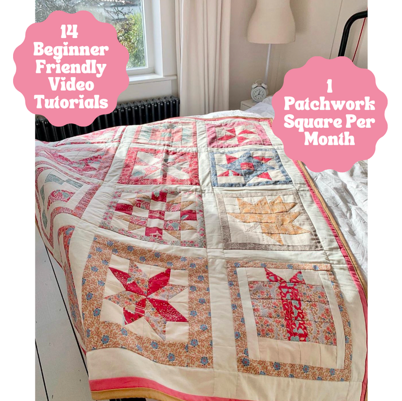 Block Of The Month Quilt Video Tutorials 14 In Total - Suitable For Beginners