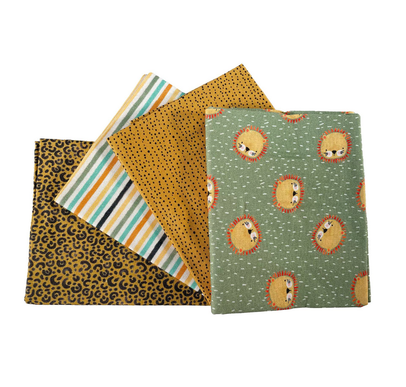 4 piece cotton fat quarter bundle Safari, 100% cotton